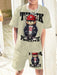 Conjunto de dos piezas para niño de diseño beige con estampado 3D de un oso con gorra - Quierox - Tienda Online