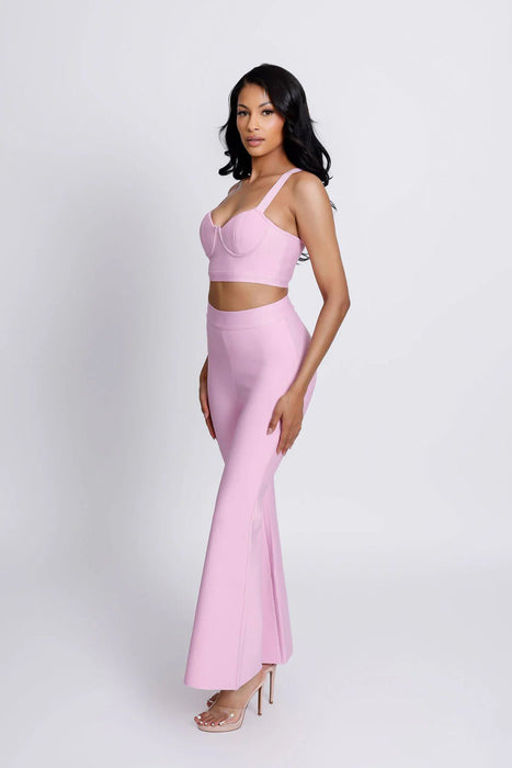 Conjunto de dos piezas rosa con bralette - Quierox - Tienda Online
