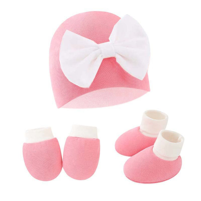 Conjunto de gorro fetal para recién nacidos, gorros con lazo para bebés, cubremanos y pies - Quierox - Tienda Online