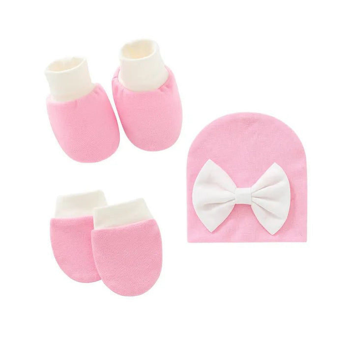 Conjunto de gorro fetal para recién nacidos, gorros con lazo para bebés, cubremanos y pies - Quierox - Tienda Online