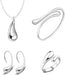 Conjunto de joyería de 4 piezas: pendientes, brazalete, collar y anillo con forma de gota de agua - Quierox - Tienda Online