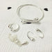Conjunto de joyería de 4 piezas: pendientes, brazalete, collar y anillo con forma de gota de agua - Quierox - Tienda Online