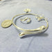 Conjunto de joyería de 4 piezas: pendientes, brazalete, collar y anillo con forma de gota de agua - Quierox - Tienda Online