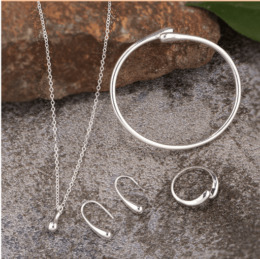 Conjunto de joyería en forma de lágrima para mujer, anillo Simple, collar, pulsera, pendientes - Quierox - Tienda Online