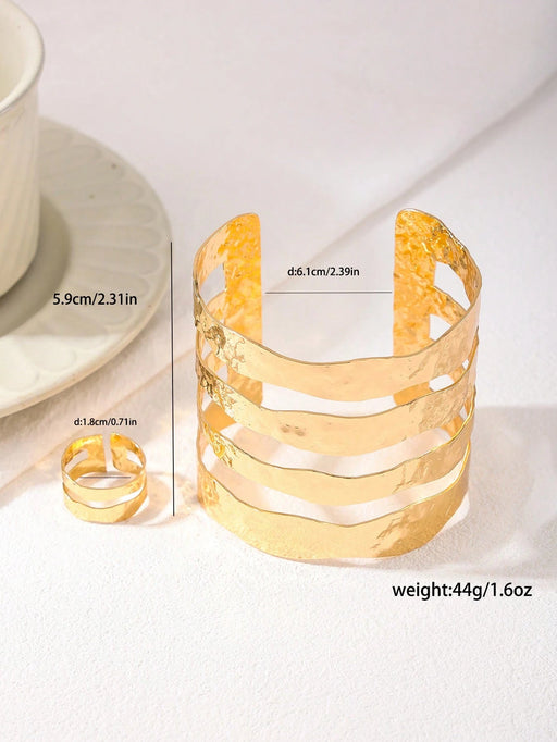 Conjunto de joyería para mujer, 1 pulsera + 1 anillo, estilo europeo y americano - Quierox - Tienda Online