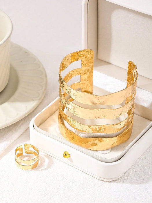 Conjunto de joyería para mujer, 1 pulsera + 1 anillo, estilo europeo y americano - Quierox - Tienda Online