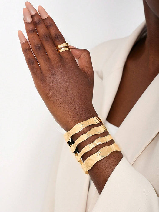 Conjunto de joyería para mujer, 1 pulsera + 1 anillo, estilo europeo y americano - Quierox - Tienda Online