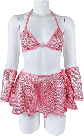 Conjunto de lencería para mujer, con lentejuelas brillantes - Quierox - Tienda Online