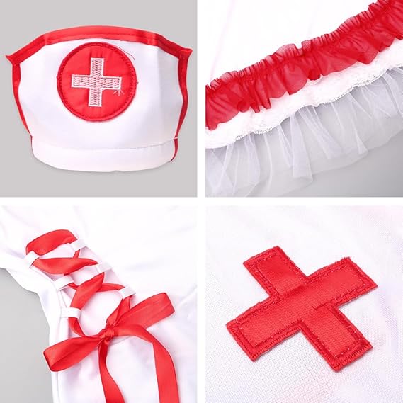 Conjunto de lencería sexy disfraz de enfermera para mujer - Quierox - Tienda Online