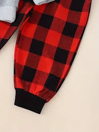 Conjunto de lindo top navideño y Pantalones de Cuadros para Bebés Niños - Quierox - Tienda Online