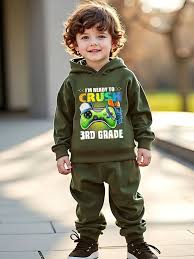 Conjunto de otoño/invierno para niño, de moda casual con estampado de letras de consola de videojuegos - Quierox - Tienda Online