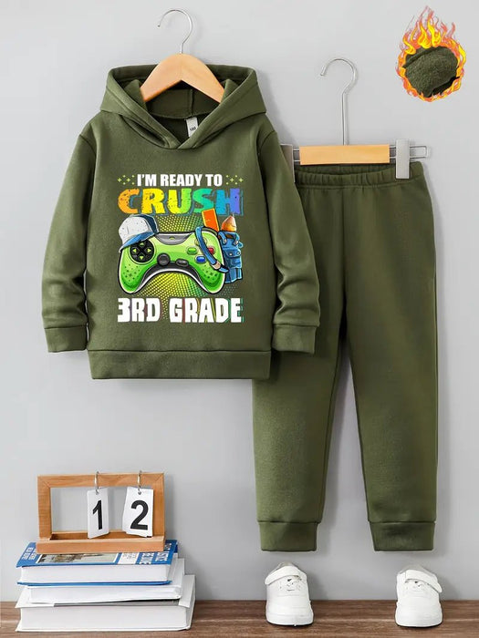 Conjunto de otoño/invierno para niño, de moda casual con estampado de letras de consola de videojuegos - Quierox - Tienda Online