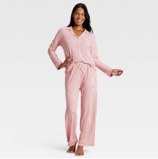 Conjunto de pijama Auden de manga larga con cuello con muesca y pantalón - Quierox - Tienda Online