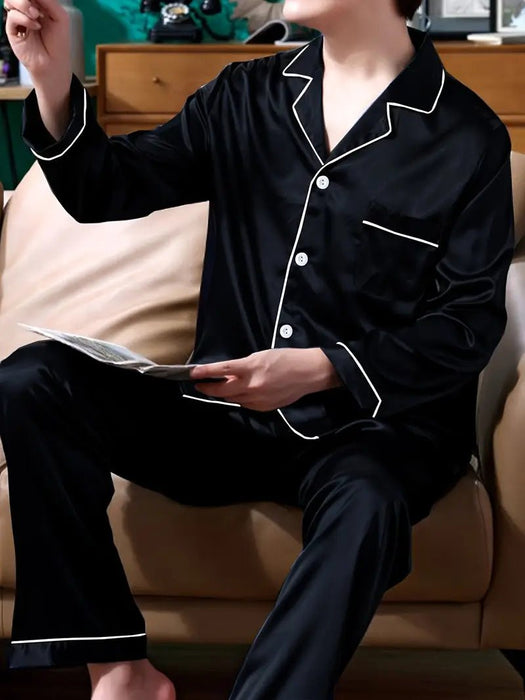 Conjunto de pijama para hombre de dos piezas de manga larga - Quierox - Tienda Online