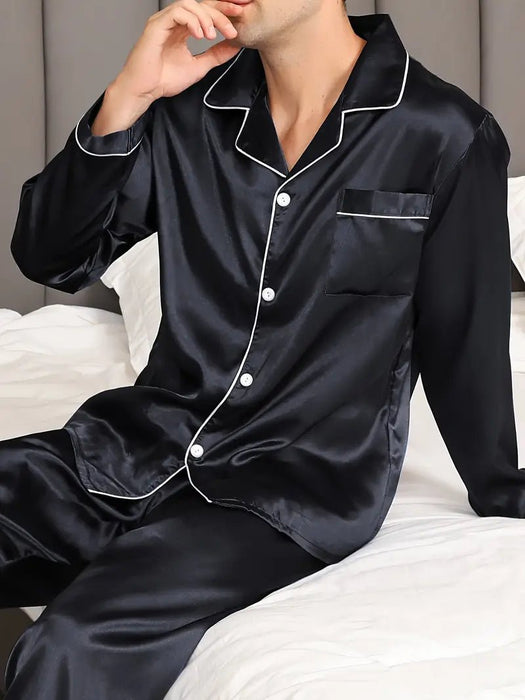 Conjunto de pijama para hombre de dos piezas de manga larga - Quierox - Tienda Online