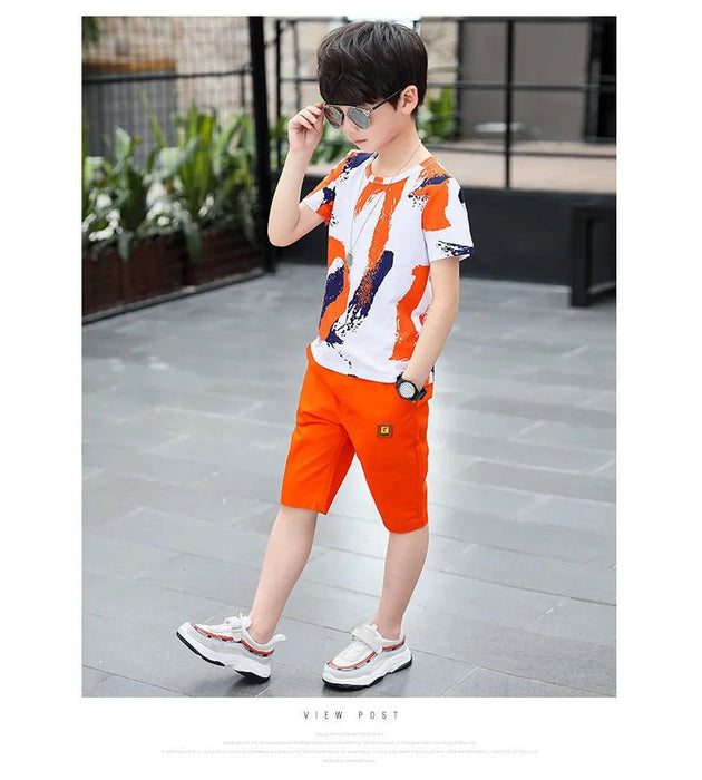 Conjunto de ropa de algodón de verano para niño, camiseta de manga corta - Quierox - Tienda Online