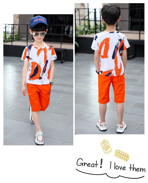 Conjunto de ropa de algodón de verano para niño, camiseta de manga corta - Quierox - Tienda Online