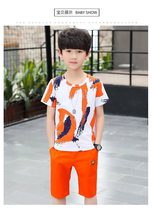 Conjunto de ropa de algodón de verano para niño, camiseta de manga corta - Quierox - Tienda Online