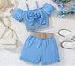Conjunto de shorts con lazo azul - Quierox - Tienda Online