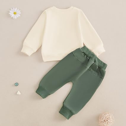 Conjunto de sudadera de manga larga con estampado de letras y pantalón deportivo - Quierox - Tienda Online
