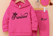 Conjunto de sudadera y pantalon deportivo para niñas, con estampado de letras - Quierox - Tienda Online