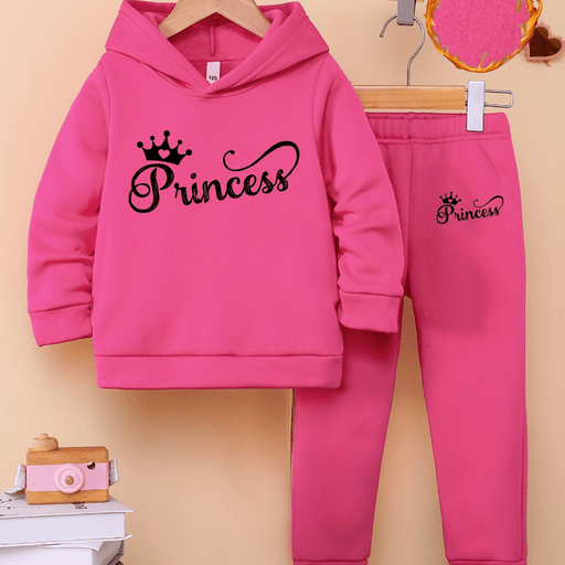 Conjunto de sudadera y pantalon deportivo para niñas, con estampado de letras - Quierox - Tienda Online