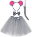 Conjunto de tutú para disfraz de ratón gris y diadema con orejas de ratón - Quierox - Tienda Online