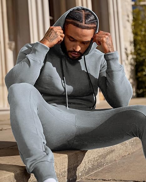 Conjunto deportivo de 2 piezas con capucha para hombre, conjunto deportivo casual de manga larga - Quierox - Tienda Online