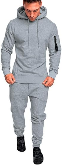 Conjunto deportivo de 2 piezas con capucha para hombre, conjunto deportivo casual de manga larga - Quierox - Tienda Online