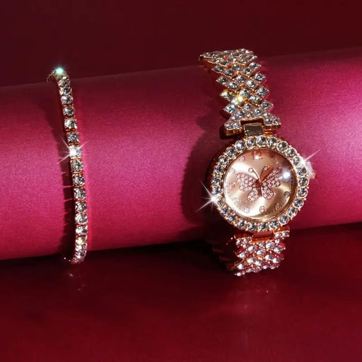 Conjunto original de 5 piezas de joyería está completamente incrustado con elementos brillantes - Quierox - Tienda Online