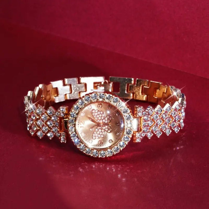 Conjunto original de 5 piezas de joyería está completamente incrustado con elementos brillantes - Quierox - Tienda Online