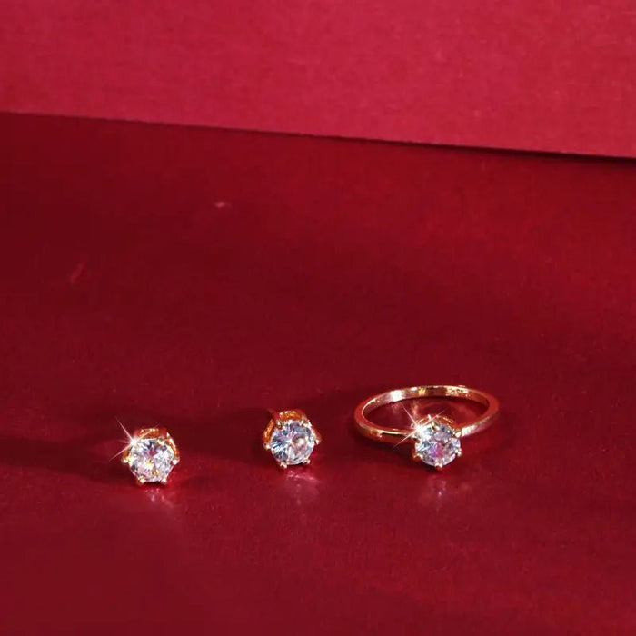 Conjunto original de 5 piezas de joyería está completamente incrustado con elementos brillantes - Quierox - Tienda Online