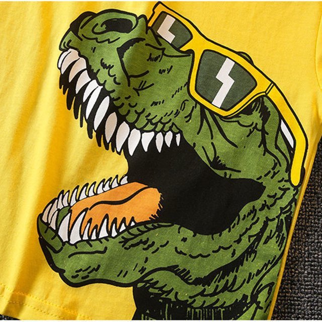 Conjunto ropa para bebé, camiseta estampada de dinosaurio + pantalones cortos - Quierox - Tienda Online