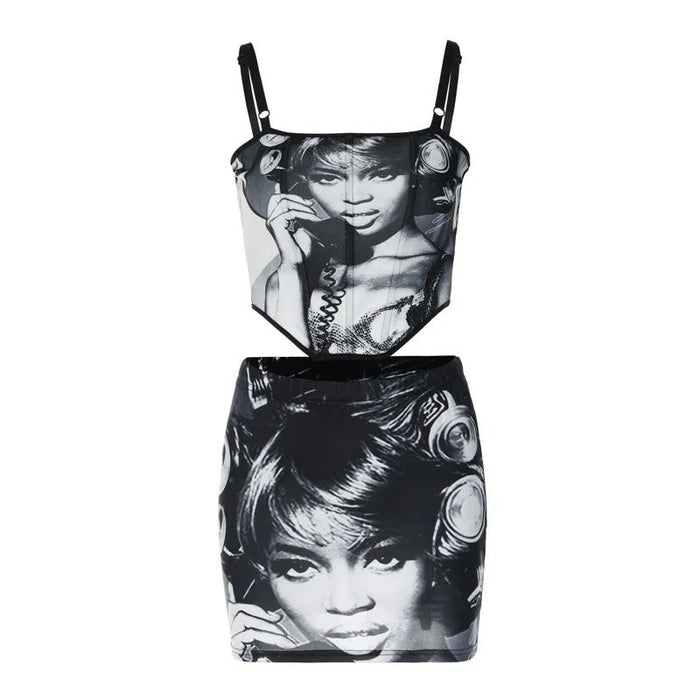 Conjunto sexy de dos piezas estampado para mujer - Quierox - Tienda Online