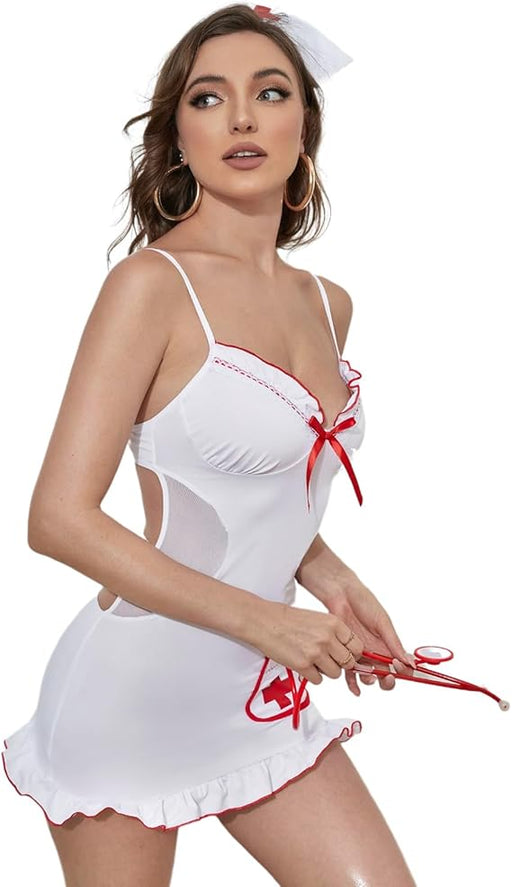 Conjunto sexy de enfermera para mujer con accesorios incluidos - Quierox - Tienda Online