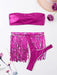Conjuntos de 3 piezas de Body metálico holográfico, falda con lentejuelas y panty para fiestas rave para mujeres - Quierox - Tienda Online