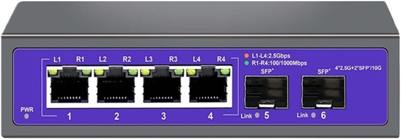 Conmutador Ethernet de 2.5 Gbps 4 puertos 2500 Mbps Switch de red 2 puertos - Quierox - Tienda Online