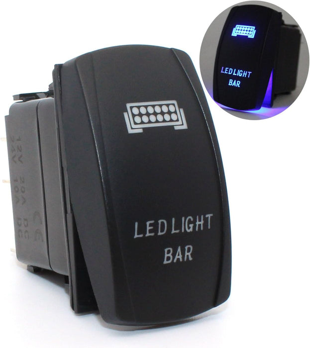 Conmutador tipo rocker de 5 pines de Cllena, con láser LED azul, para auto o bote a motor - Quierox - Tienda Online