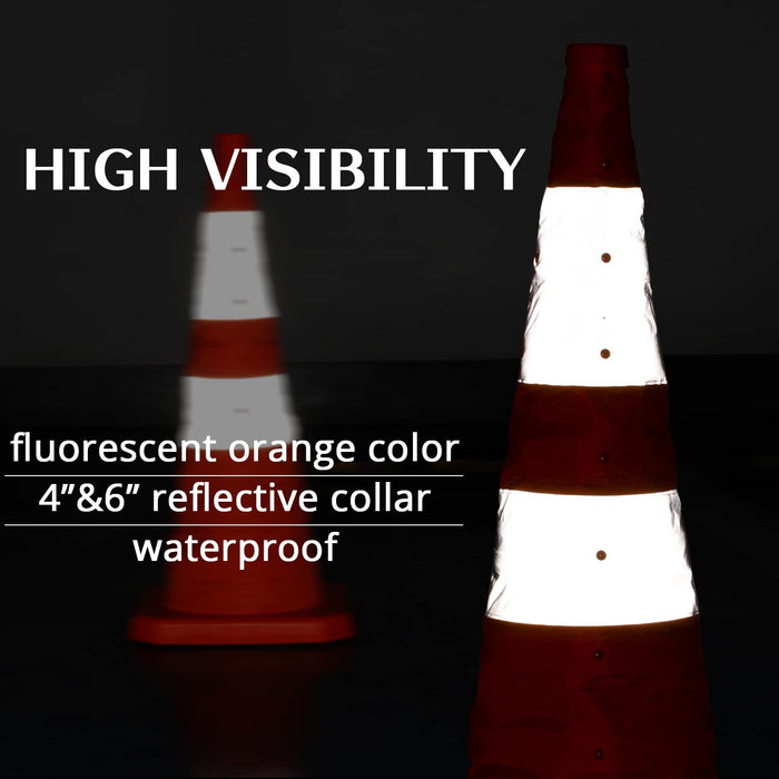 Cono de tráfico plegable con luz LED, conos de seguridad con collares reflectantes - Quierox - Tienda Online