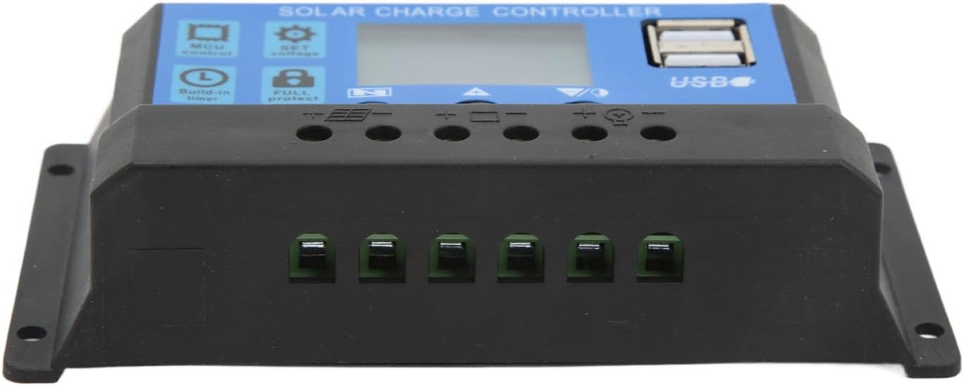Controlador de carga solar Puerto USB Parámetros de pantalla LCD (30A 12V/24V) - Quierox - Tienda Online