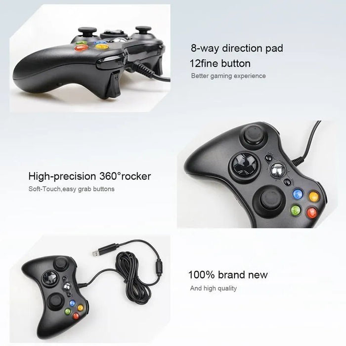 Controlador de juegos con cable USB TECTINTER para consola Xbox 360 Joypad para PC con Windows 7/8/10 - Quierox - Tienda Online