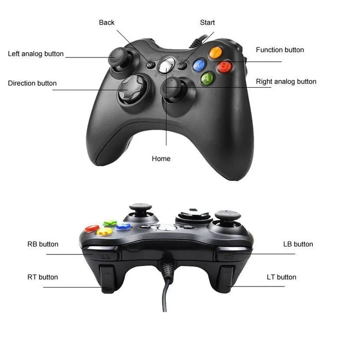 Controlador de juegos con cable USB TECTINTER para consola Xbox 360 Joypad para PC con Windows 7/8/10 - Quierox - Tienda Online
