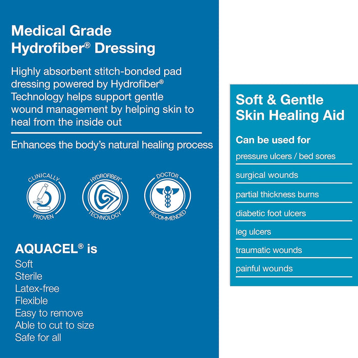 ConvaTec AQUACEL - Apósito absorbente de hidrofibra extra de 2 x 2 pulgadas para heridas - Quierox - Tienda Online