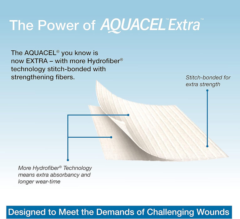 ConvaTec AQUACEL - Apósito absorbente de hidrofibra extra de 2 x 2 pulgadas para heridas - Quierox - Tienda Online