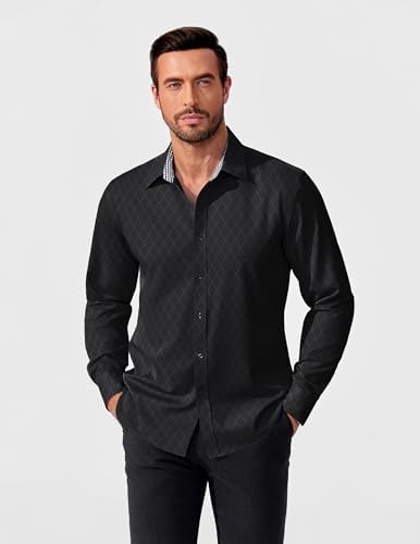 COOFANDY, Camisa de vestir de manga larga para hombre estilo casual, con botones - Quierox - Tienda Online