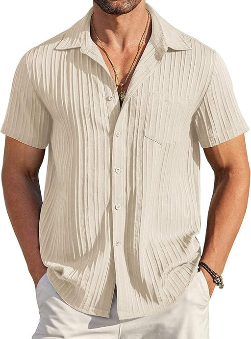 COOFANDY Camisas de botones casuales para hombre de manga corta con textura - Quierox - Tienda Online