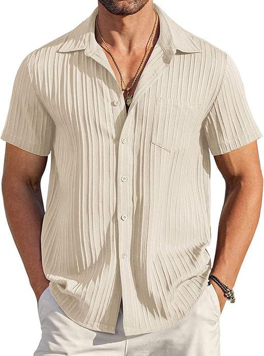 COOFANDY Camisas de botones casuales para hombre de manga corta con textura - Quierox - Tienda Online