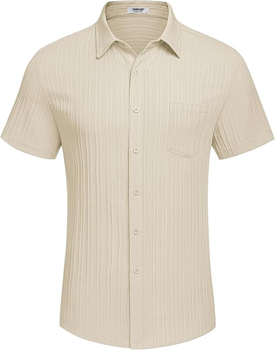 COOFANDY Camisas de botones casuales para hombre de manga corta con textura - Quierox - Tienda Online