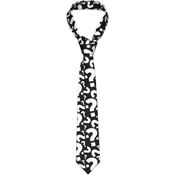 Corbata de traje moderna con estampado de signos de interrogación - Quierox - Tienda Online