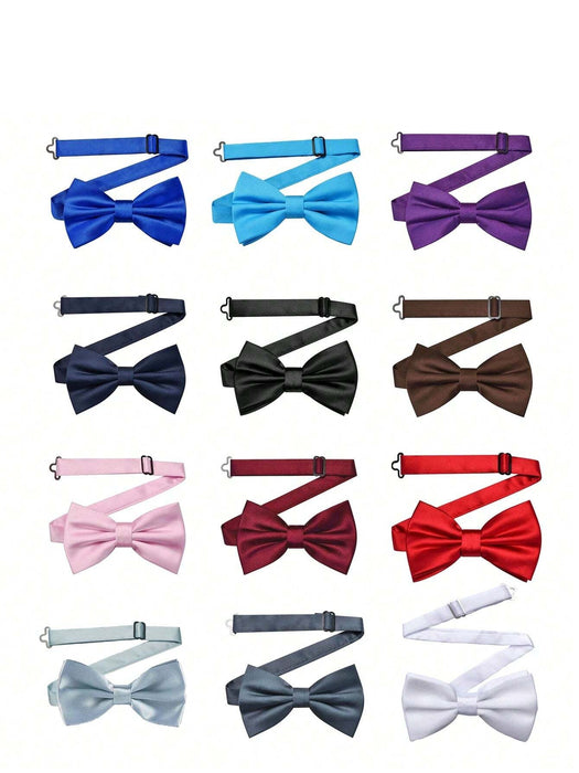 Corbatín sólido elegante para hombres, corbatín de satén de doble capa con lazo preformado - Quierox - Tienda Online